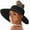 Black, variant on Wide Brim Straw Sun Hat for Women Foldable and Adjustable Boho Beach Hat with Open Crown for Ponytail Travel-Friendly