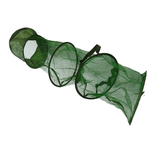 Fishing Net Cage, Portable Cross Sewing Process Easy Drying Universal Rotor Scratch Prevention Collapsible Fishing Net Cage For Fishing Accessories L