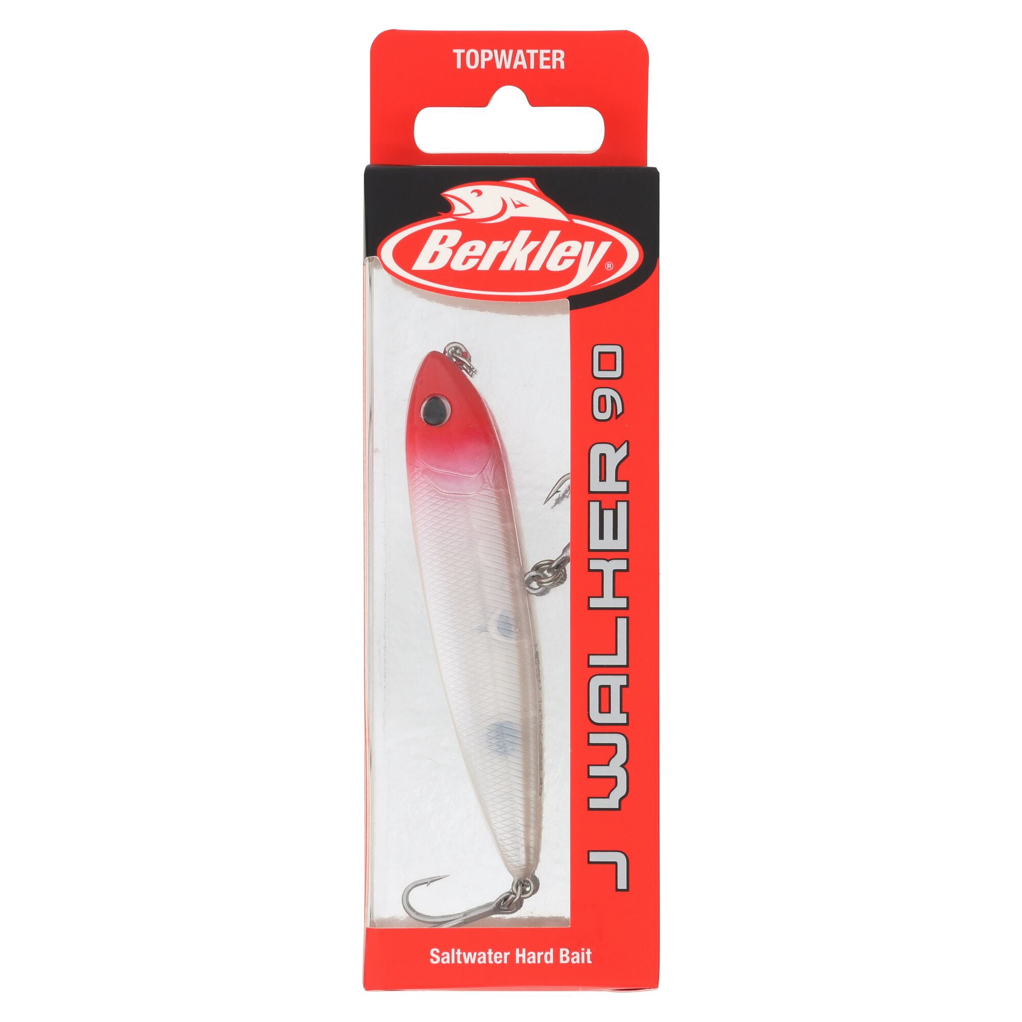 Berkley J-Walker 90 Saltwater, 3.5 in, Topwater Baits, Red Head (1 Count)