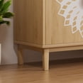 thumbnail image 5 of 63" Carved Door Sideboard Cabinet with Storage, Mid Century Modern Buffet Cabinet with Adjustable Shelf, Wood Accent Credenza for Dining Room Living Room Entryway, 5 of 5
