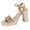 Gold, variant on Rokment Bling Sequin Platform Dressy Sandals for Women Bride Wedding Summer Casual Leather Open Toe Ankle Strap Chunky Heels Dress Pumps Shoes