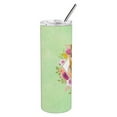 thumbnail image 2 of Carolines Treasures CK4307TBL20 German Shepherd Design2 Green Flowers Stainless Steel 20 oz Skinny Tumbler 20 oz, 2 of 4