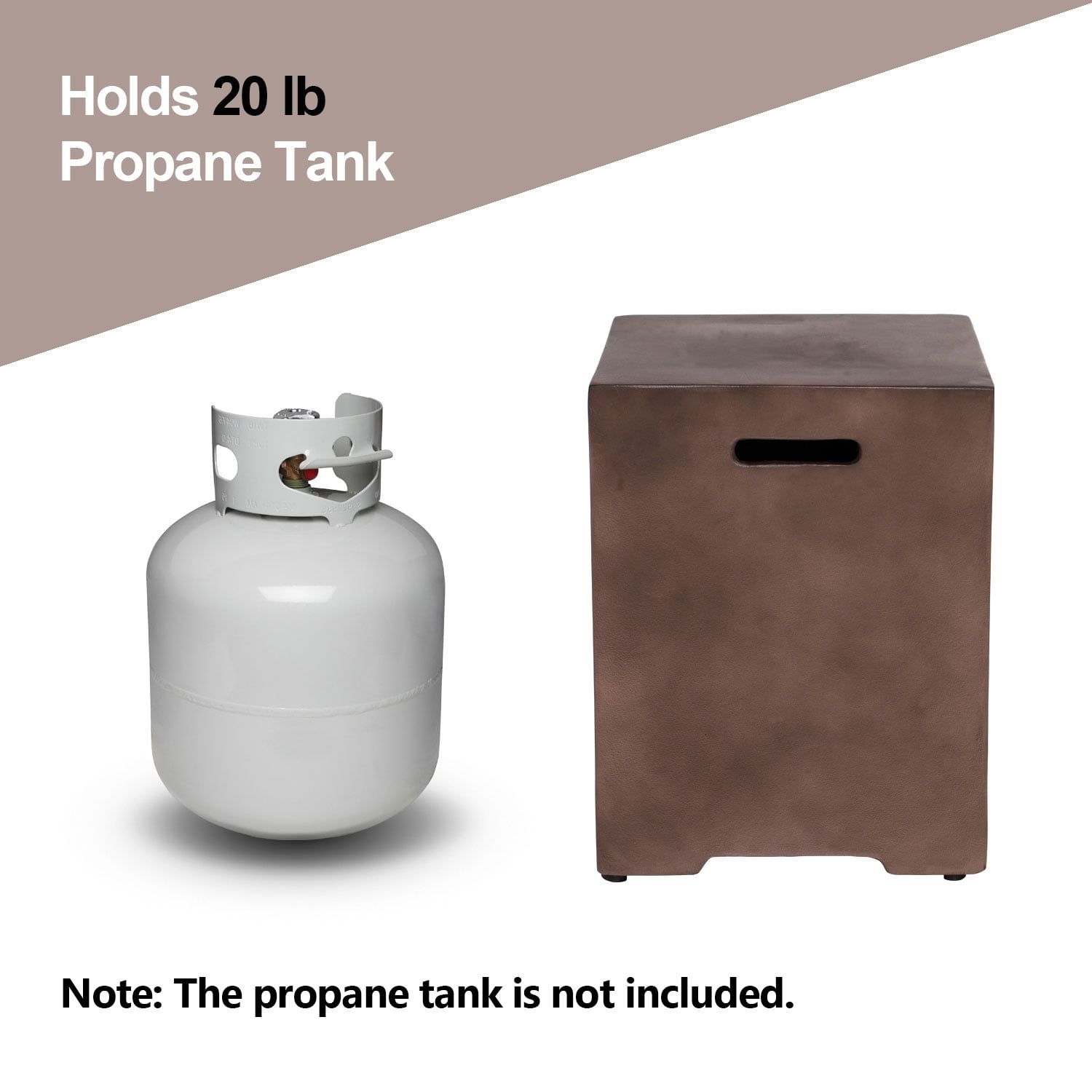 COSIEST Outdoor Hideaway Square Concrete Tank Table for Gas Fire Pits