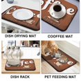 thumbnail image 4 of Coffee Brown Pattern Coffee Bar Mat Accessories for Countertop Absorbent Hide Stain Dish Drying Mats for Kitchen Counter Draining Pad Under Coffee Maker Coffee Pot Espresso Machine 19.5x12in, 4 of 7