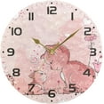 thumbnail image 5 of SKYSONIC Polka Dot Flower Cat Wall Clock 10 Inch Silent Non Ticking Round Clock Oil Painting Clock Easy to Read Clock for Living Room Bedroom Bathroom Home Decor, 5 of 7