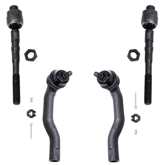 Detroit Axle - Front 4pc Tie Rods for 2007-2014 Ford Edge Lincoln MKX, 4 Outer & Inner Tie Rod Ends 2007 2008 2009 2010 2011 2012 2013 2014 Replacement