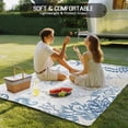 thumbnail image 4 of Blue Coastal Outdoor Rug 6x9 Ft - Reversible Patio Rug Outdoor Camping Rugs, Summer Beach Turtle Coral Starfish Jellyfish Indoor Outdoor Area Rugs, Non-Slip Outdoor Carpet Runner for Deck/Porch, 4 of 8