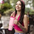 thumbnail image 7 of 40oz GEDUX Tumbler with Handle, 2-in-1 Leak Proof Lid (Straw/Flip), Insulated Water Bottle, Stainless Steel Tumbler with Non-Slip Silicone, Wide Mouth Travel Mug Cupholder Friendly, Rose Mix, 7 of 7