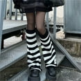 thumbnail image 2 of ZHENHONG Stockings for Girls Women Girls Japanese Leg Warmers Kawaii Knit Boot Socks 9 0s Solid Striped Gothic Crochet Leg Warmers, 2 of 3