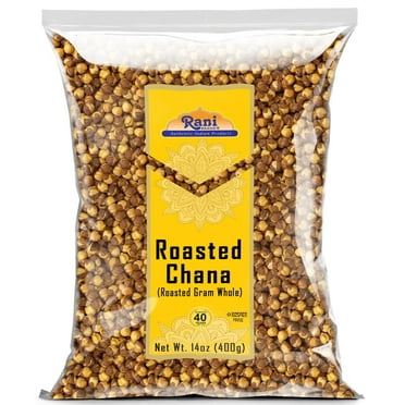 Rani Roasted Chana (Chickpeas) Plain Flavor 14oz (400g) ~ All Natural | Vegan | Kosher | No Preservatives | Gluten Friendly | Indian Origin | Great Snack, Ready to Eat