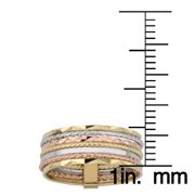 KoolJewelry 14k Tricolor Gold Seven Days Stack Ring | Gold Jewelry for Women