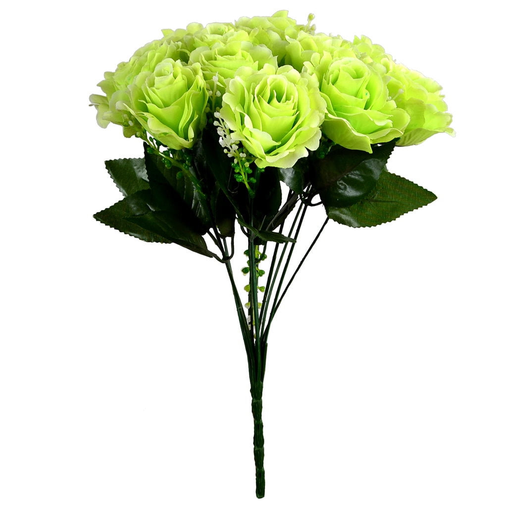 12head Artificial Rose Flower Bouquet Simulation Floral Decor Wedding Bridal Fake Flower