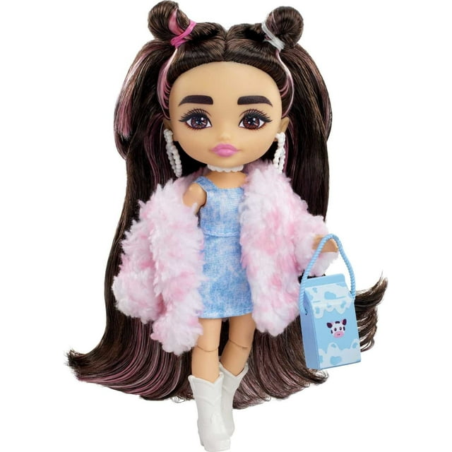 Muñeca Barbie, muñeca Barbie Extra Minis con pelo moreno,