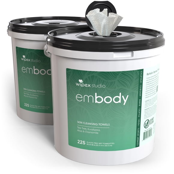 Toallitas limpiadoras para la piel Wipex Embody, 225 unidades, té tree