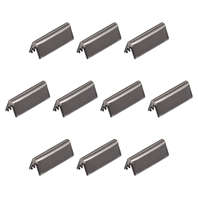 24uds Cinturón Hebilla Extremo Puntas, 21mm/ 0,83 Pulgadas Cinta Engarce Cierres para Cuero, Correas, Bricolaje Artesanía Fabricación, Metálico Negro
