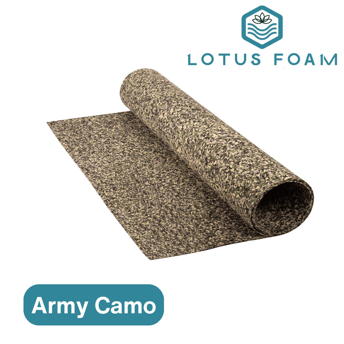 LotusFoam EVA Foam Sheet 3mm – 44"x 85" Craft Foam for Cosplay, Costumes & DIY, High Density 130 kg/m3, Heat Shapeable, Paintable, 35 Colors(Army Camo)