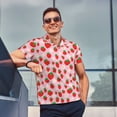 thumbnail image 4 of Rateoe Hand Drawn Strawberry Pattern Men's Short Sleeve Polo Shirts, Golf Polo Shirts Short Sleeve Performance Moisture Wicking Dry-Medium, 4 of 6