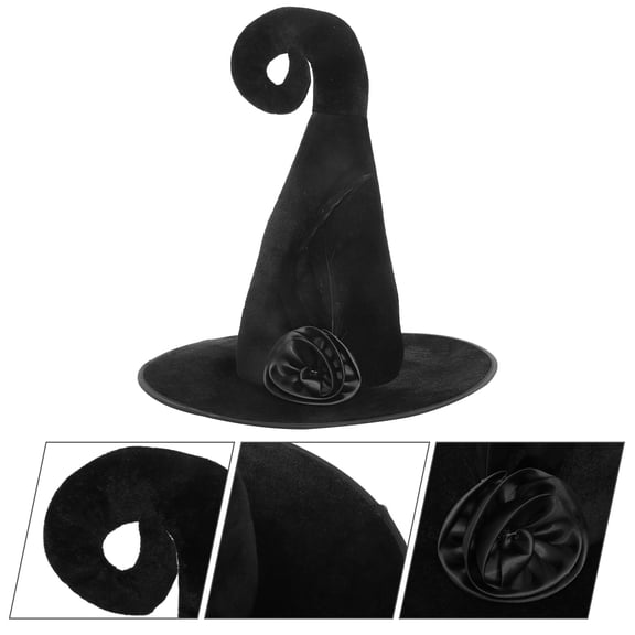 WEUVEB Wizards Hat Hat Black Cloth Costume Accessory 1Set