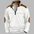 thumbnail image 2 of XIYON Mens Long Sleeve Polo Shirts Men Autumn Winter Stand Collar Zip Top Classic Polo Shirts For Men, 2 of 4