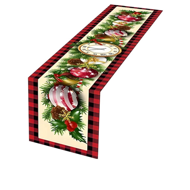 SDNall Round Christmas Tablecloth, Small Christmas Decorations, Christmas Decorations Balls, Christmas Tablecloth 72.74 Inches Long Christmas Elementsed Patterns Tablecloth Festive Decoration Table