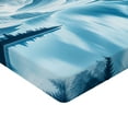 thumbnail image 2 of Ambesonne Lake Fitted Sheet, Cold Mountain Peaks Icy Water, TwinXL Size, Pale Blue Petrol Blue, 2 of 3