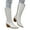 White, variant on Women Sparkly Rhinestones Knee High Boots Pointed Toe Chunky Heels Mid Calf Knee High Cowboy Western Boots