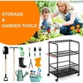 thumbnail image 2 of Garden Tool Storage Organizer with Wheels, Yard Tool Stand Holder Racks, Garage Tool Rack, Garden Tool Rolling Cart, Garage Organizers and Storage Hold Garden Tools for Garage Lawn and Outdoor, 2 of 2
