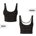 thumbnail image 5 of Haiem Red Poker Pattern Womens Sports Bra - U Neck Padded Low Impact Yoga Bra Workout Crop Top Gym Moisture-Wicking Workout Vest -X-Large, 5 of 9