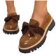 thumbnail image 4 of Mujeres Negro Muñecas Estilo Casual Grueso Vendido Muñecas de Cuero Patente, Mujeres Más Tamaño Primavera Verano Cómodas Zapatillas de Arco Zapatos, 4 of 9