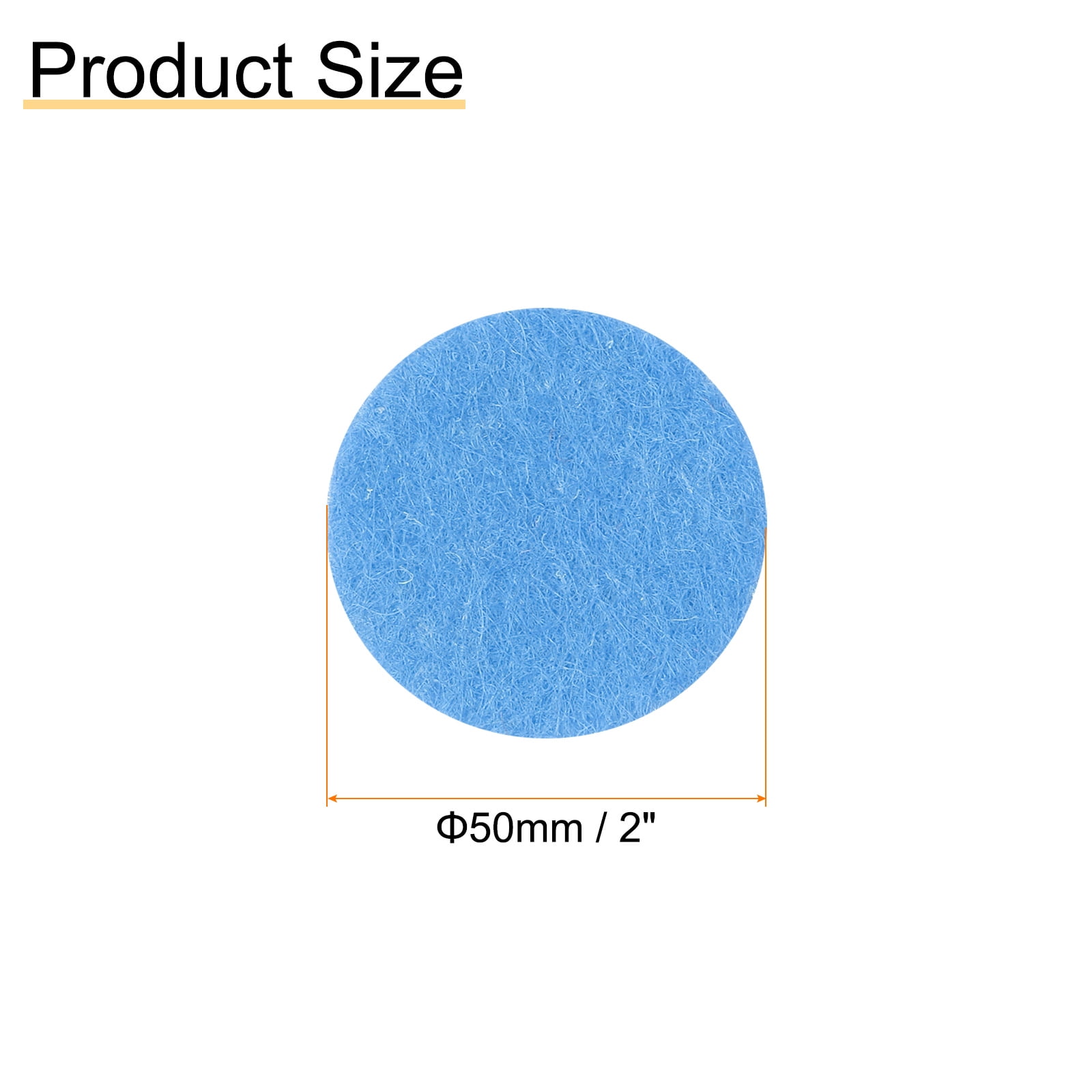 Uxcell 500pcs Round Felt Circles, 50mm 3/8 Pre Cut Felt Craft Pads Non-Woven Mini Felt Fabric Circles for DIY Projects, Blue