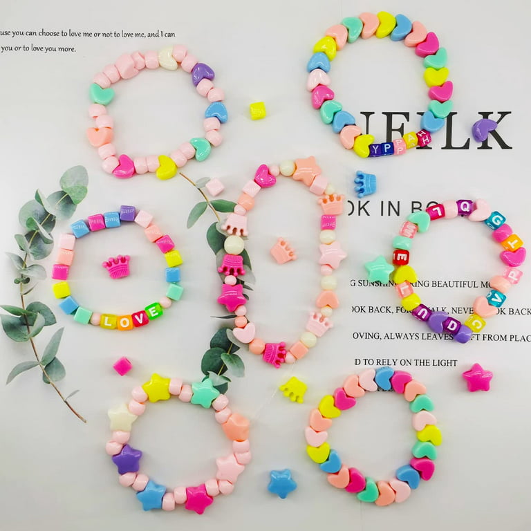 50 Mixed Pastel Color Acrylic Heart Pony Beads 15mm Kids Craft Kandi  Bracelets - Beads - AliExpress