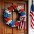 thumbnail image 3 of Bow for Wreaths, 23.6" Red White Blue Multi Layer Ribbon Stars Stripes Front Door Decor, 3 of 6