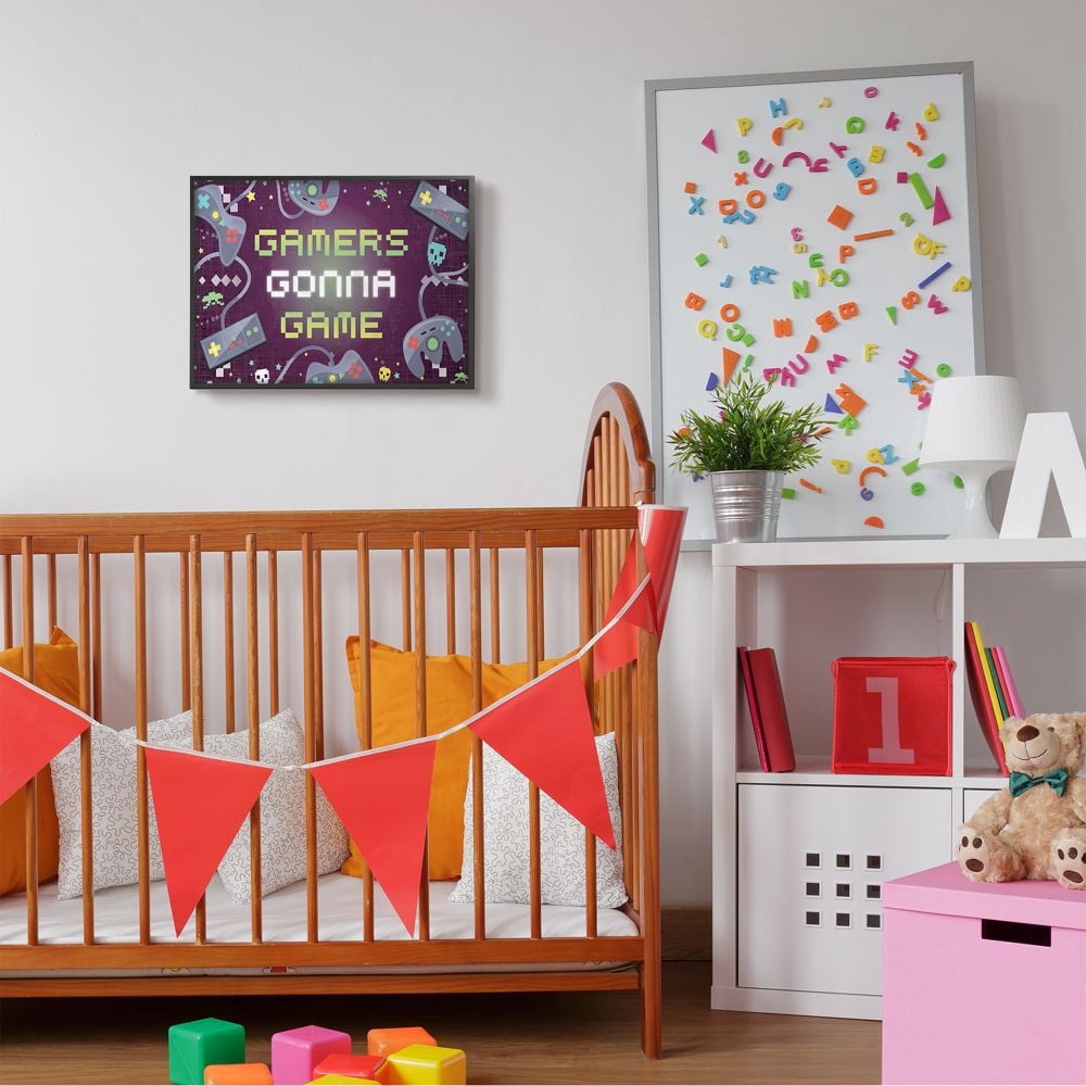 Stupell Industries Gamers Gonna Game Fun Kid's Video Game Phrase Designed by Arrolynn Weiderhold