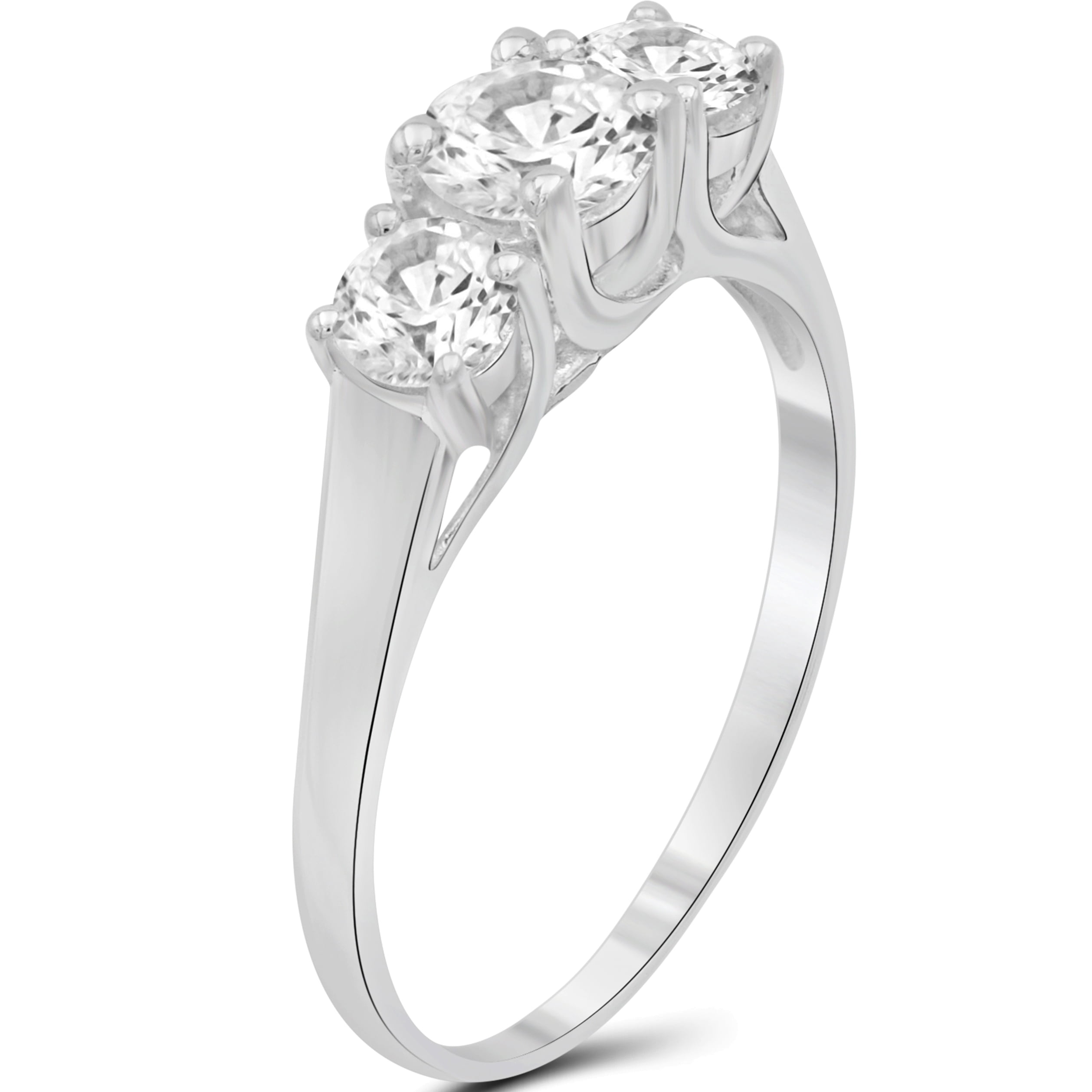 Diamonice 0.925 Sterling Silver 1.75 Carat White Cubic Zirconia Ring for Women | Cubic Zirconias for Everyday Womens Wear