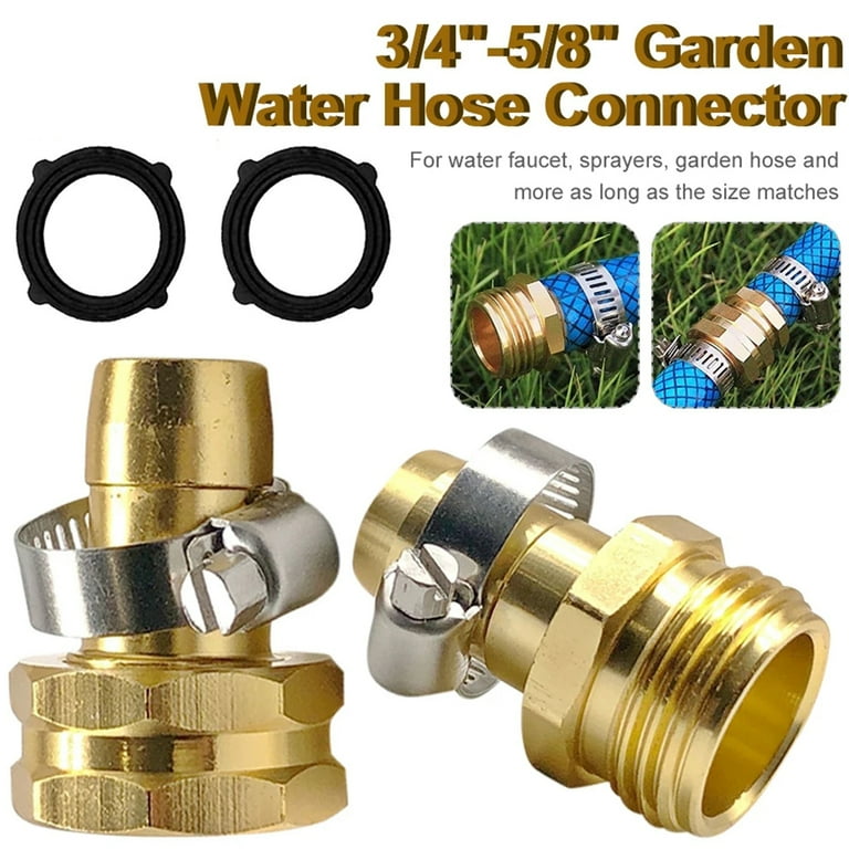 Elbourn Garden Hose Repair Connector with Clamps Hose End Repair 