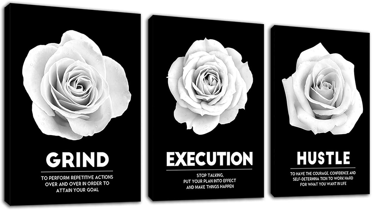 Inspirational Wall Art Grind Execution Hustle Wall Decor Motivational ...