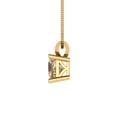 thumbnail image 3 of Clara Pucci 18K Yellow Solid Hypoallergenic Gold 2.5Ct Synthetic Yellow Moissanite Princess Cut Solitaire Designer Necklace Pendant For April, 3 of 7