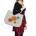 thumbnail image 2 of Orange Shopping Bag, Colorful Half Tone Circles with Spots on White Background Retro Design, Eco-Friendly Reusable Bag for Groceries Beach and More, 15.5" X 14.5", Cream, by Ambesonne, 2 of 2