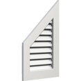 thumbnail image 2 of Ekena Millwork 16"W x 16"H Half Peaked Top Left (21"W x 22 1/2"H Frame Size) 8/12 Pitch: Functional, PVC Gable Vent w/ 1" x 4" Flat Trim Frame, 2 of 14