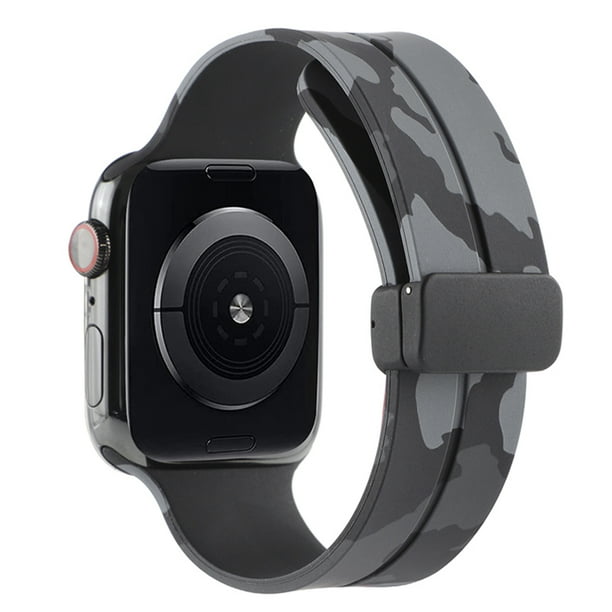 Correa de silicona para Apple Watch (38 mm/40 mm/41 mm camuflaje gris oscuro) Ehuebsd Para estrenar