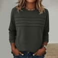 thumbnail image 2 of Hurxie Women Tops Long Sleeve Blouses Dressy Casual Crewneck Pleated Tunic Shirts Loose Fashion Clothes, 2 of 5