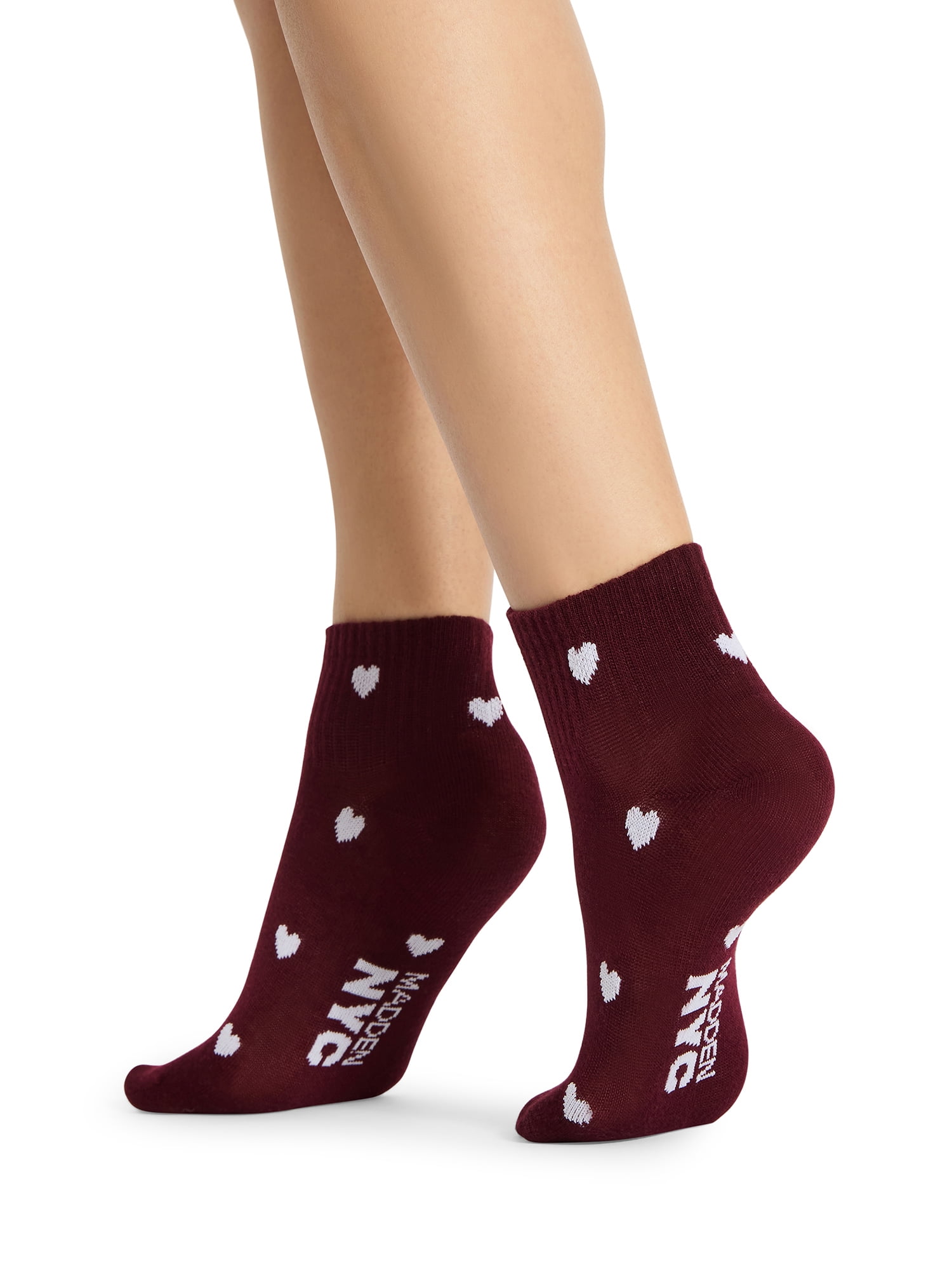 Madden NYC Women's Quarter Sock, 6-Pack, Fits Shoe Size 5-10