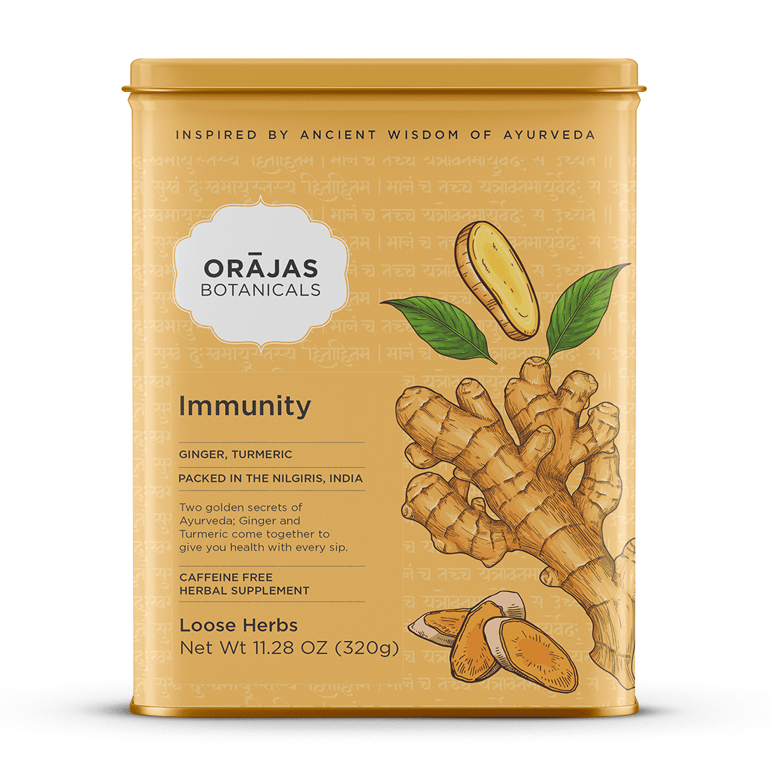 Orajas Ginger Turmeric Loose Leaf Immunity Booster Herbal Tea Brew