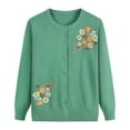 thumbnail image 2 of QUINDOS Womens Sweater Cardigans,Women's Coat Knitted Cardigan Floral Print Design Outerwear Tops Women's Long Sleeves, 2 of 8