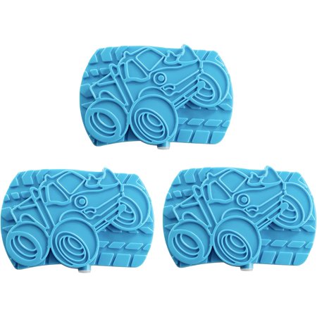 Reusable Hard Ice Pack for Lunch Box  Bento or Bag (3 Pack Monster Truck) - Keep Cool Freezer Cold Packs  Lasts For Hours - Great for Kids or Adults  Long-Lasting  Slim & Lightweight Design