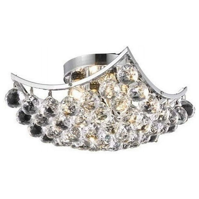 Elegant Lighting Corona 12" 4 Light Royal Crystal Flush Mount