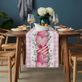 thumbnail image 2 of Valentines Day Table Runner - 108 Inch Long, Kitchen Dining Table Runner Dresser Scarves, Modern Love Heart Eucalyptus Leaf Pink Plaid Farmhouse Decor for Coffee Tables Wedding Party Banquet, 2 of 8