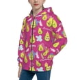 thumbnail image 2 of Pofeuu Green Avocado Print Teenage Zipper Hoodie Sweatshirts Hooded Casual Jackets With Pocket For Boys Girls-Small, 2 of 6