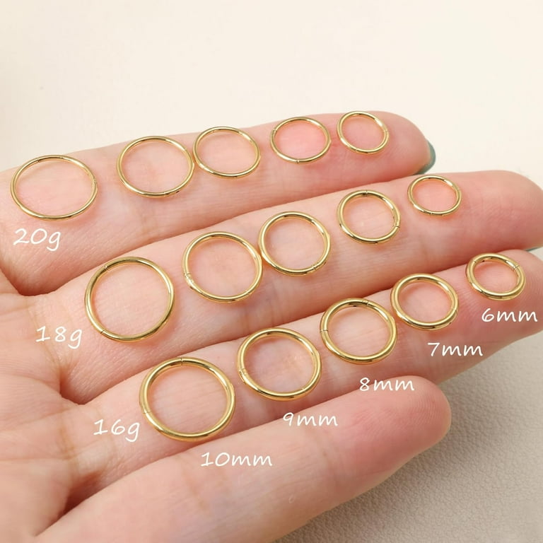 18g 7mm Nose Ring 20G 18G 16G Titanium Nose Ring Hoop, Cartilage