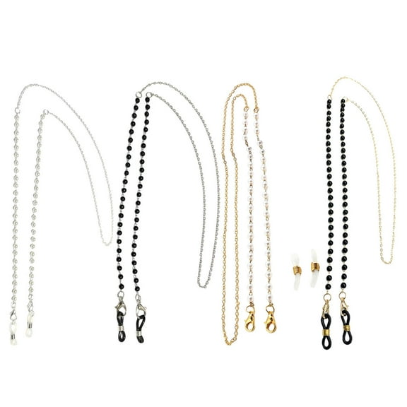Raindrops 4-Pack Sunglasses Chain for Women, Imitation Glasses Lanyard, Eyeglasses Necklace Holder Accessory